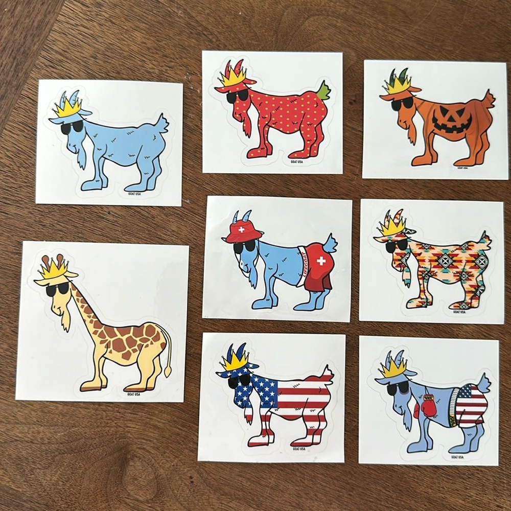 OFFICIAL GOAT USA STICKERS - Set of 8